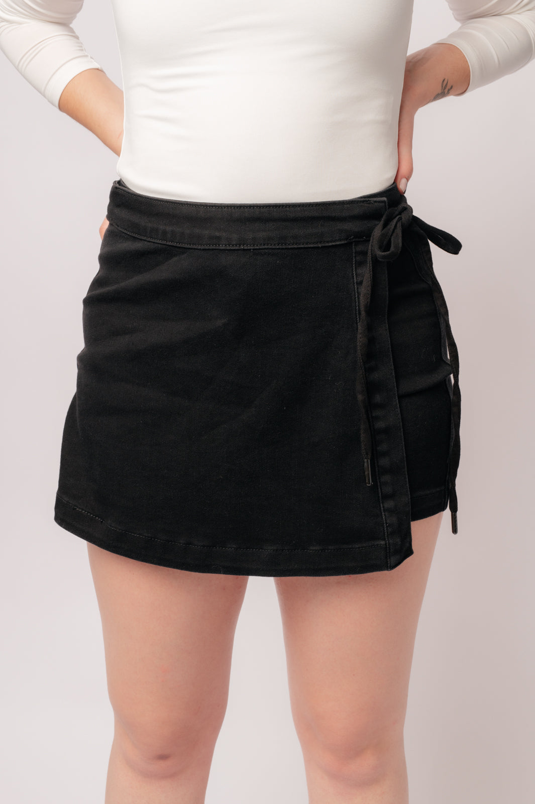 Bentli Denim Skort in Black